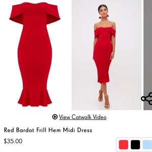 BRAND NEW WITH TAG RED MIDI DRESS